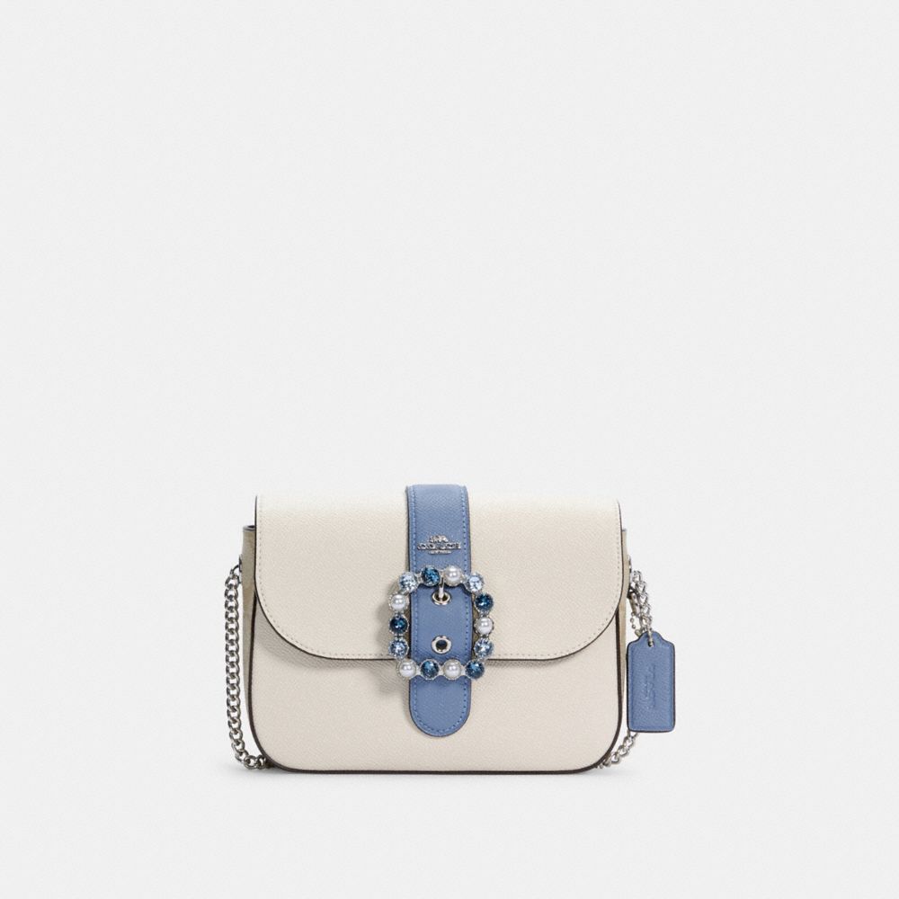 GEMMA CROSSBODY IN COLORBLOCK SIGNATURE CANVAS - C3415 - SV/CHALK/LIGHT KHAKI MULTI