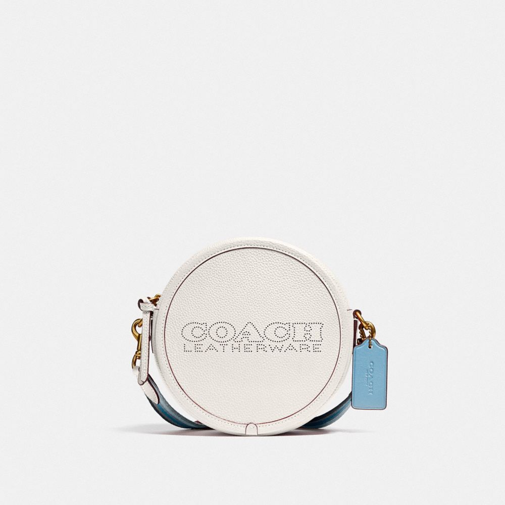 COACH C3427 Kia Circle Bag In Colorblock Brass/Azure Multi