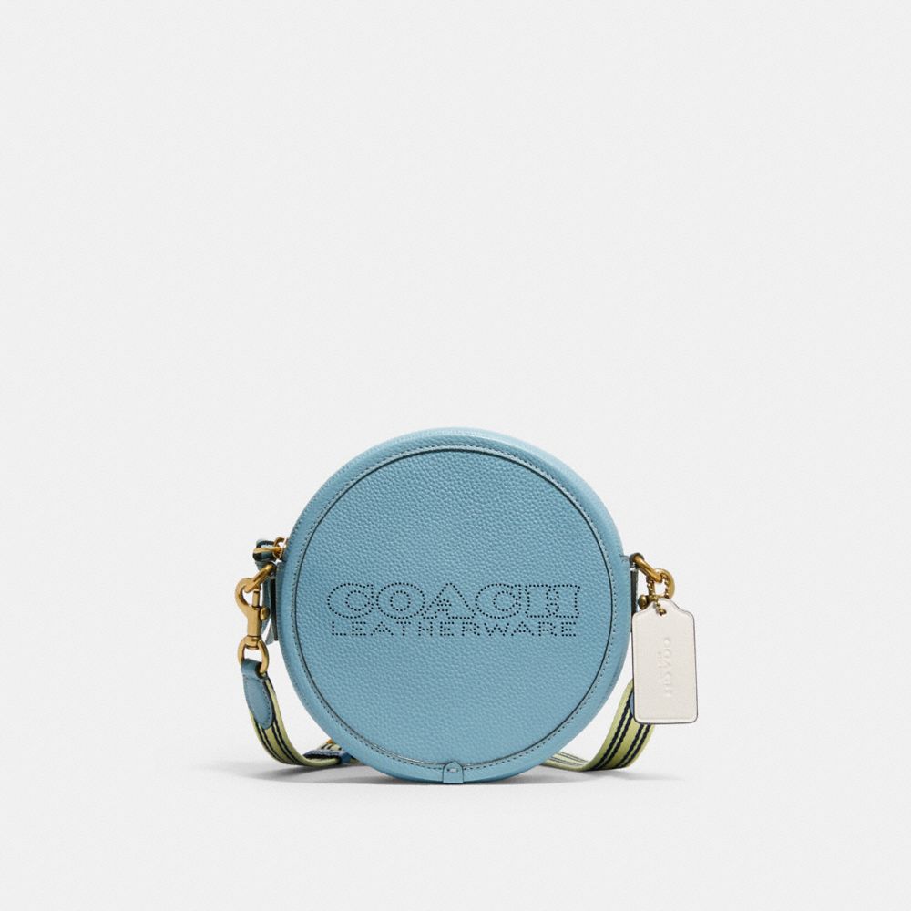 COACH C3427 Kia Circle Bag In Colorblock Brass/Azure Multi