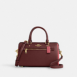 Rowan Satchel In Colorblock - C3428 - Gold/Oxblood/Wine Multi