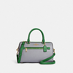 COACH C3428 Rowan Satchel In Colorblock IM/KELLY GREEN MULTI