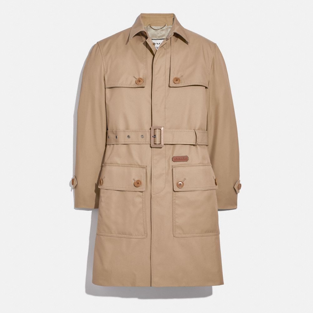 Trench In Organic Cotton And Recycled Polyester - KHAKI - COACH C3433