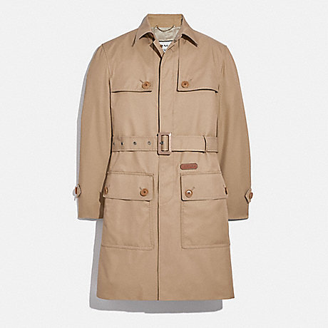 COACH Trench In Organic Cotton And Recycled Polyester - KHAKI - C3433