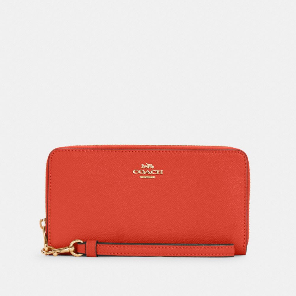 COACH LONG ZIP AROUND WALLET - IM/MANGO - C3441