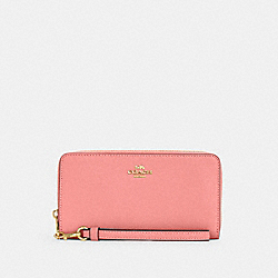 Long Zip Around Wallet - C3441 - Gold/Candy Pink