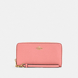 Long Zip Around Wallet - C3441 - Gold/Candy Pink