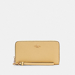 COACH LONG ZIP AROUND WALLET - IM/VANILLA CREAM - C3441