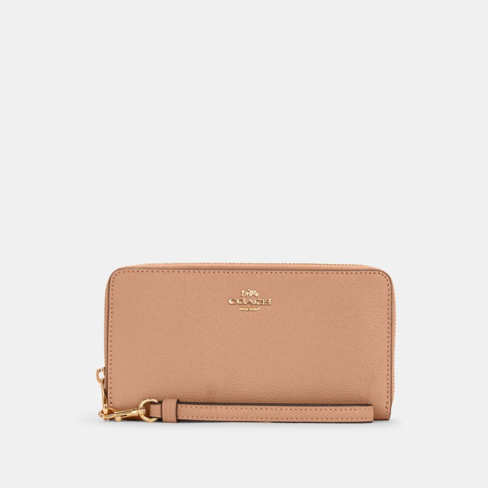 Long Zip Around Wallet - C3441 - GOLD/SHELL PINK