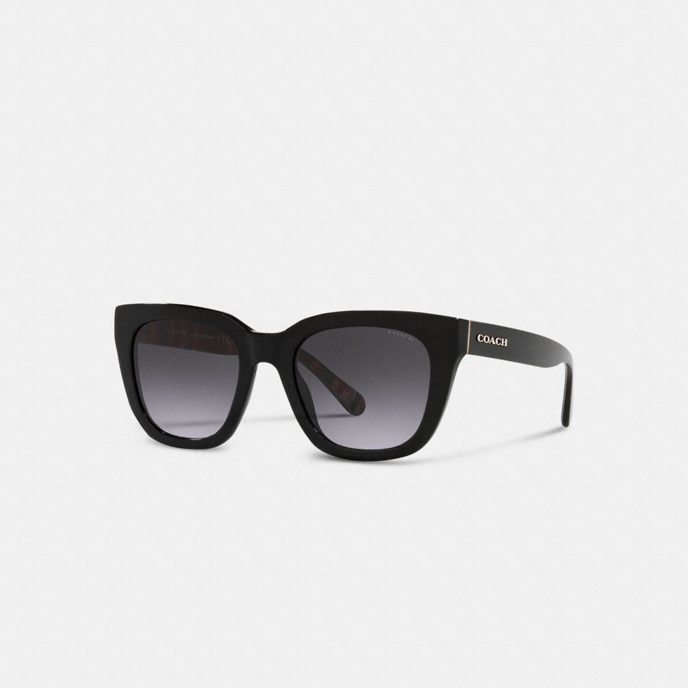 C3449 - Legacy Stripe Square Sunglasses Black