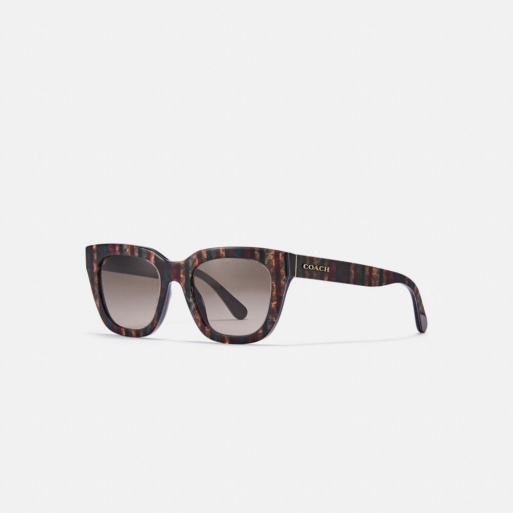 C3449 - Legacy Stripe Square Sunglasses Black