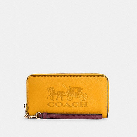 COACH C3548 LONG ZIP AROUND WALLET WITH HORSE AND CARRIAGE IM/OCHRE/VINTAGE MAUVE