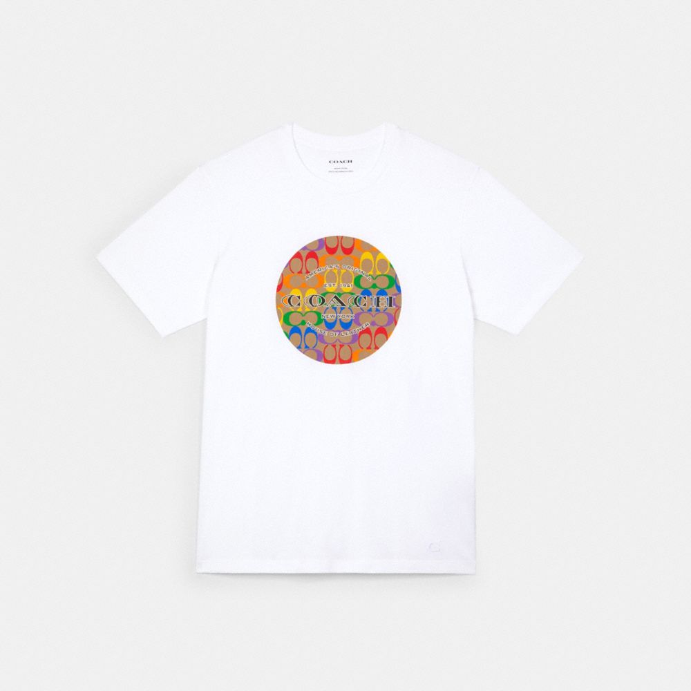 RAINBOW SIGNATURE T-SHIRT - C3577 - WHITE