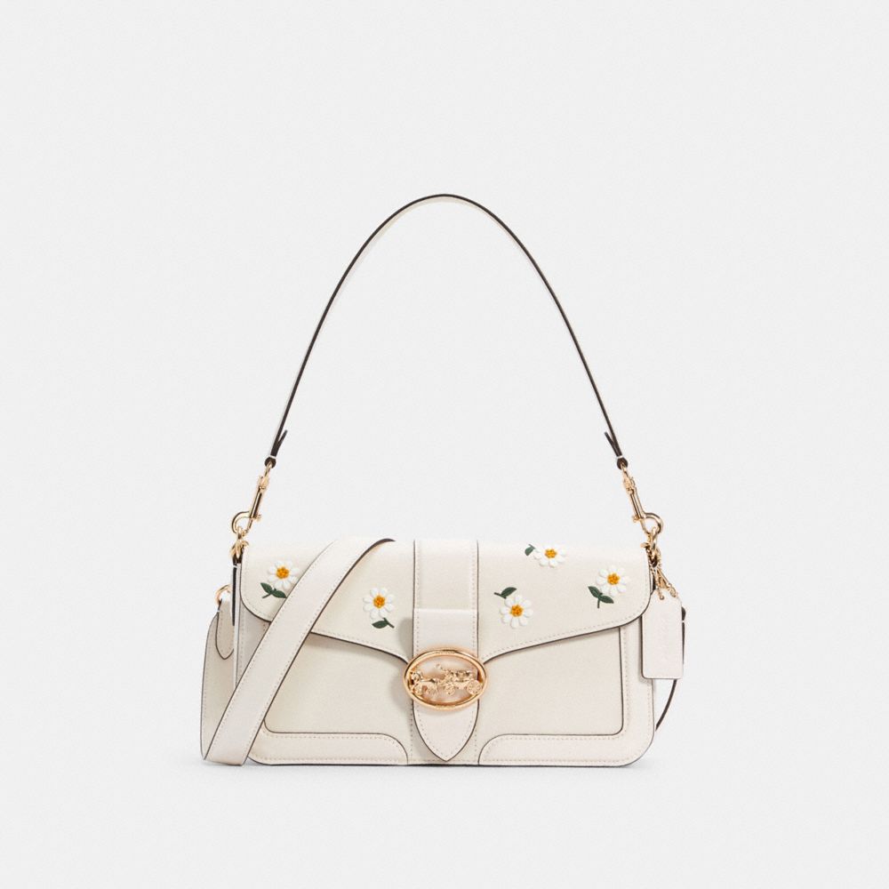 GEORGIE SHOULDER BAG WITH DAISY EMBROIDERY - C3594 - IM/CHALK MULTI