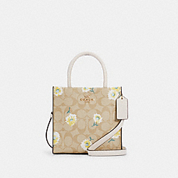 MINI CALLY CROSSBODY IN SIGNATURE CANVAS WITH DAISY PRINT - C3599 - IM/LIGHT KHAKI CHALK MULTI