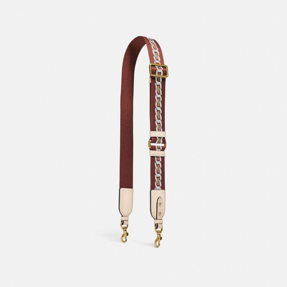 COACH C3619 Strap With Chain Stripe BRASS/IVORY