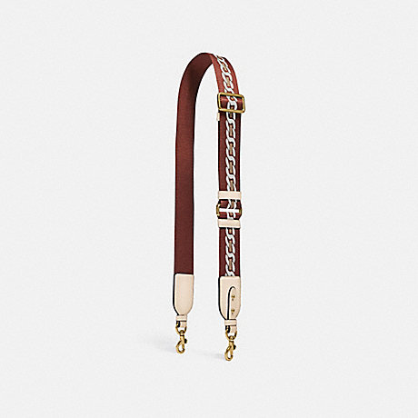COACH C3619 Strap With Chain Stripe Brass/Ivory