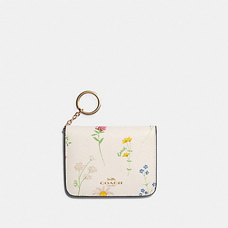 COACH C3645G Complimentary Card Case  Gold/Chalk-Multi