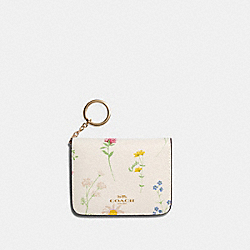 COACH C3645G Complimentary Card Case  GOLD/CHALK MULTI