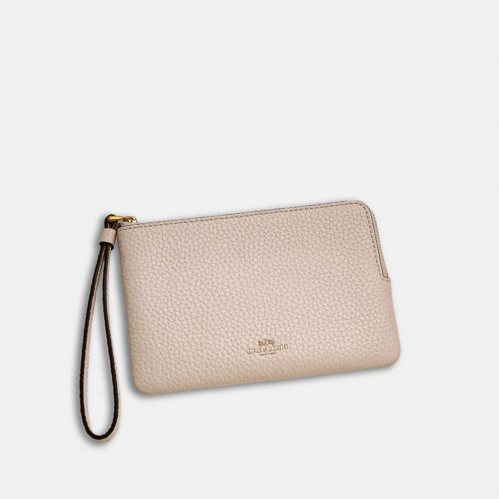 COACH C3650G Complimentary Wristlet BRASS/CHALK