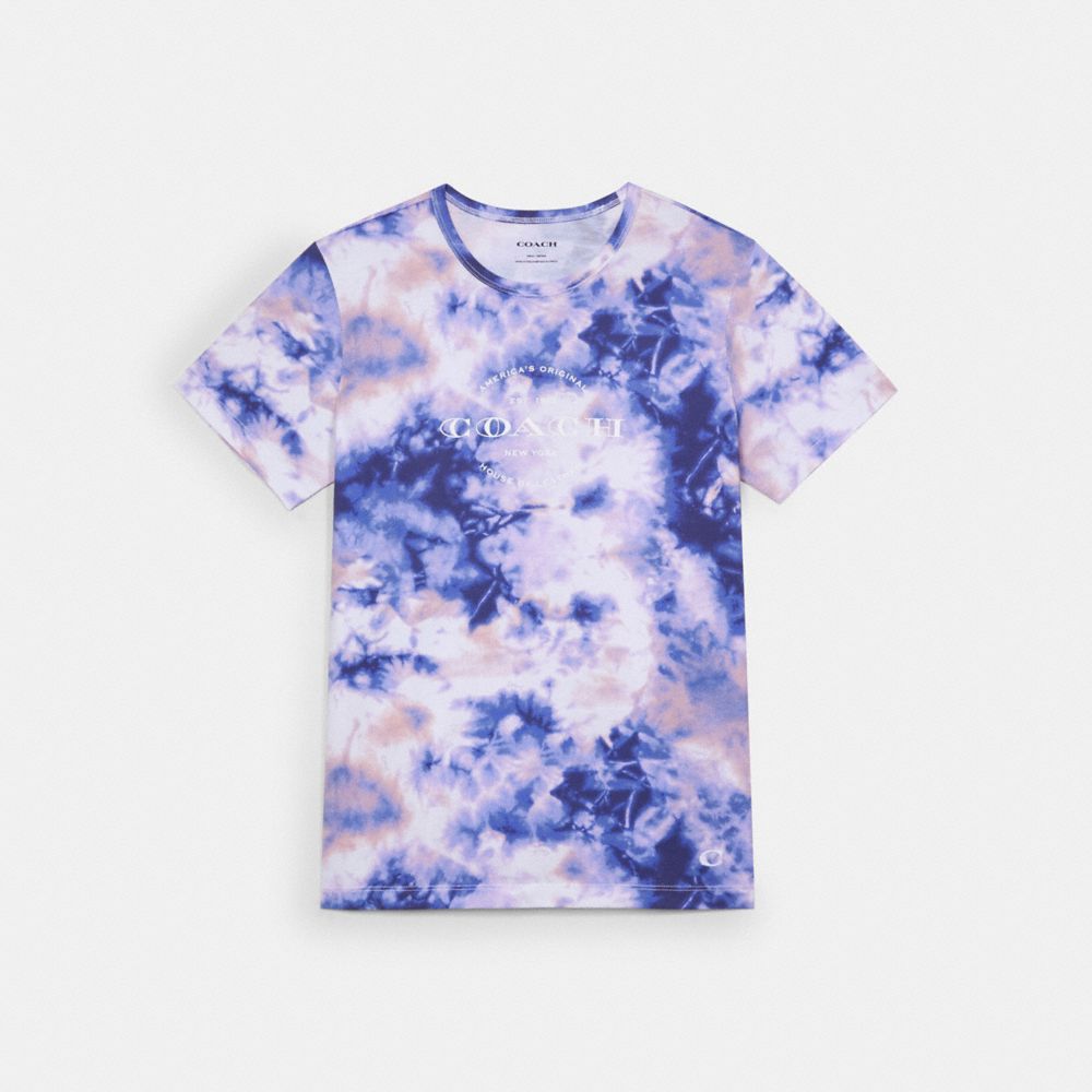 TIE DYE T-SHIRT - PURPLE MULTI - COACH C3673