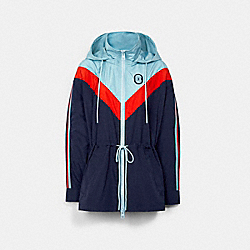 COACH PACKABLE CHEVRON WINDBREAKER - NAVY MULTI - C3675