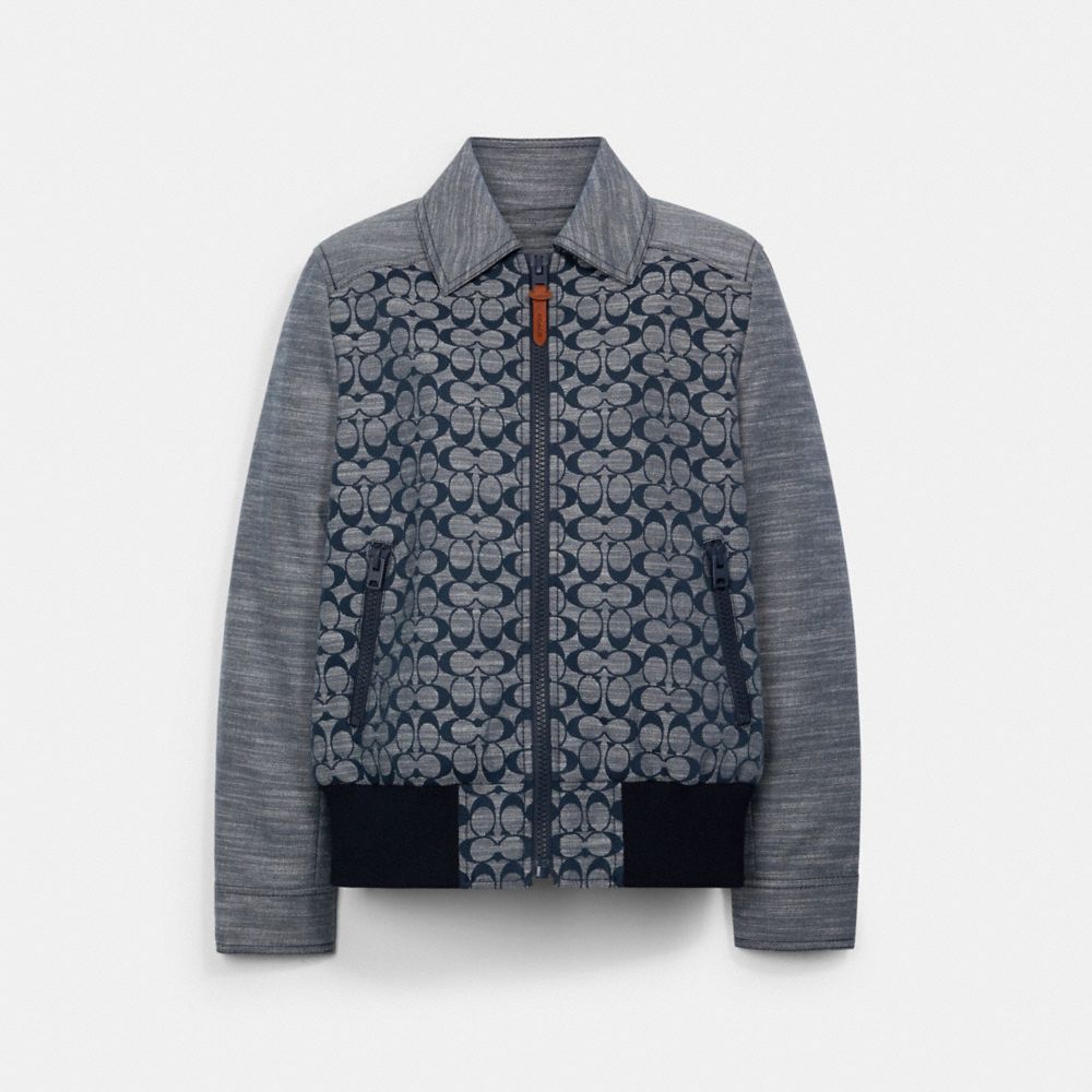 CHAMBRAY SIGNATURE BOMBER - C3679 - CHAMBRAY