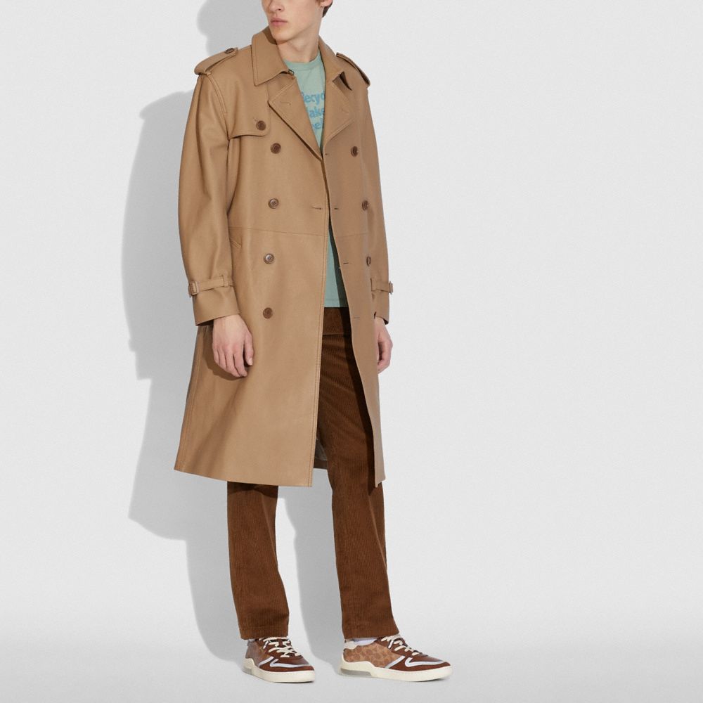 公式 Coach コーチ レザー トレンチ メンズウェア