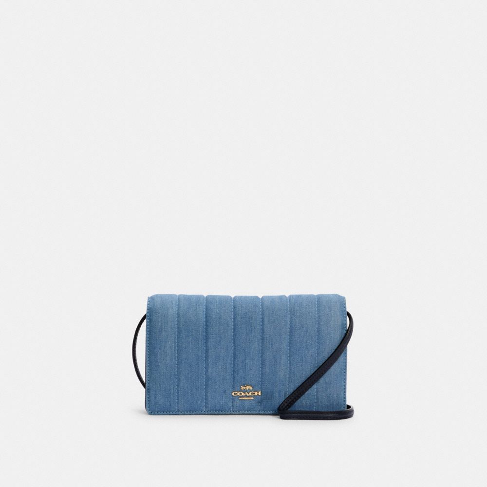 COACH C3713 - ANNA FOLDOVER CROSSBODY CLUTCH WITH QUILTING IM/DENIM MULTI