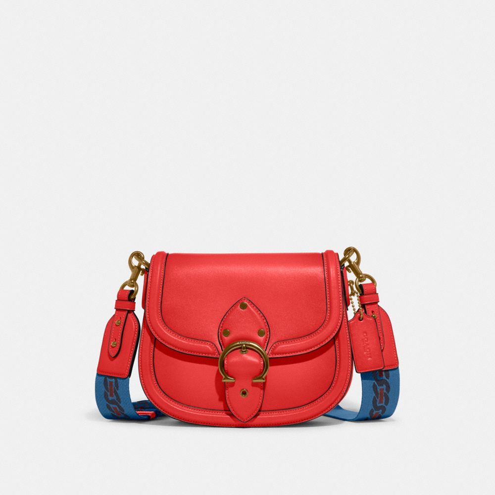 COACH C3738 Beat Saddle Bag Brass/Candy Apple