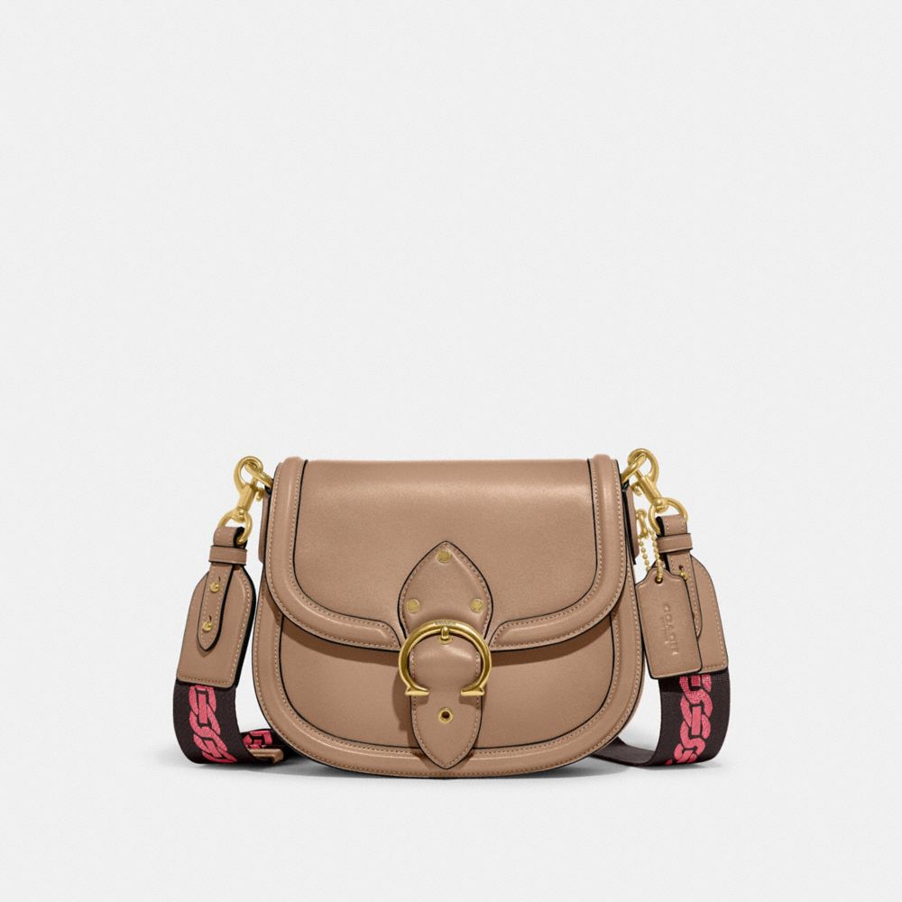 COACH C3738 Beat Saddle Bag Brass/Taupe