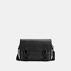 Track Crossbody In Signature Canvas - C3747 - Gunmetal/Charcoal/Black