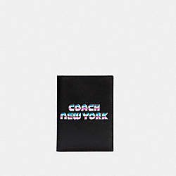 COACH C3750 Passport Case With 80's New York Graphic QB/BLACK