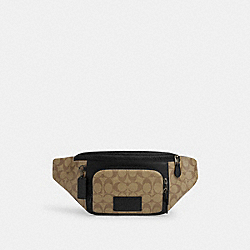 Track Belt Bag In Signature Canvas - C3765 - Gunmetal/Khaki/Black