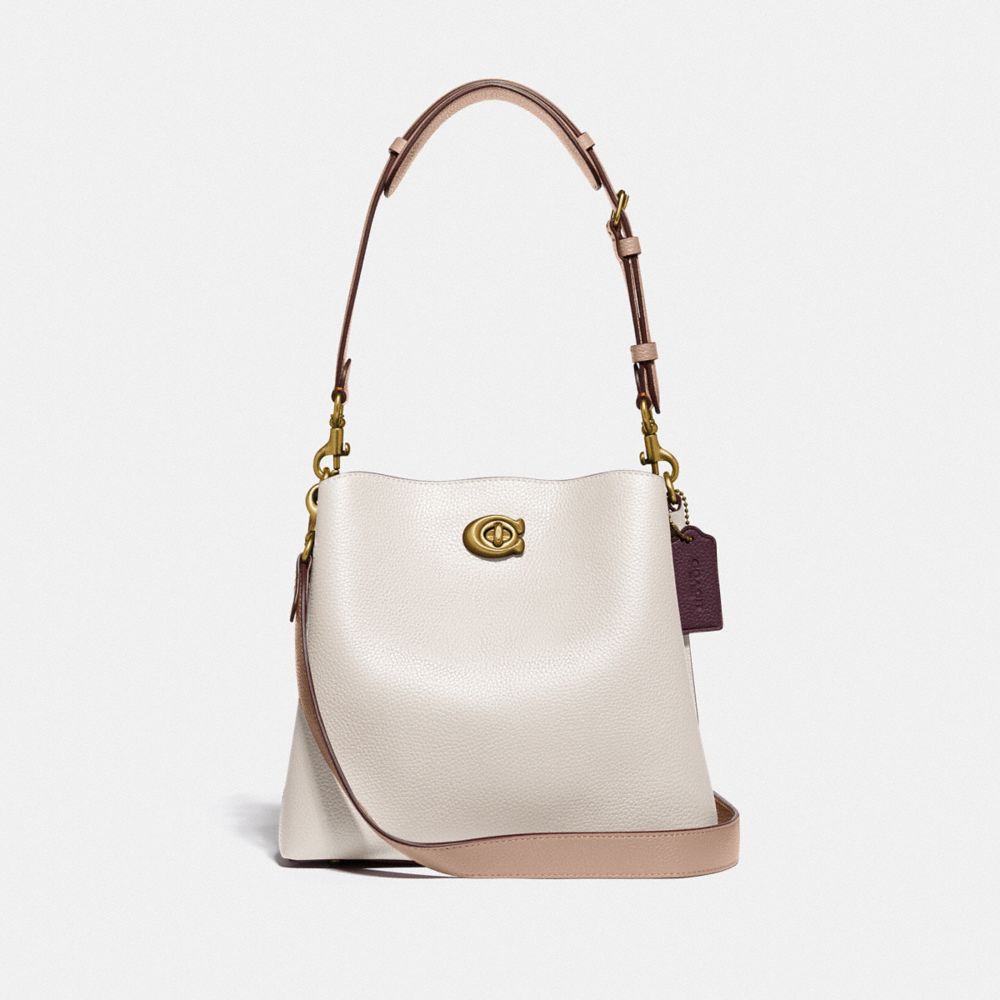 COACH C3766 Willow Bucket Bag In Colorblock BRASS/CHALK MULTI