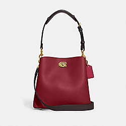 Willow Bucket Bag In Colorblock - C3766 - Brass/Cherry