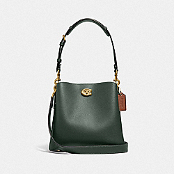 Willow Bucket Bag In Colorblock - C3766 - Brass/Amazon Green Multi