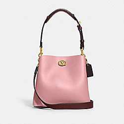 Willow Bucket Bag In Colorblock - C3766 - Brass/Bubblegum Multi