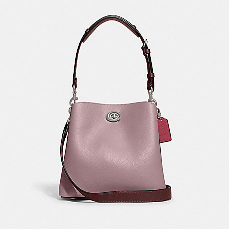 COACH C3766 Willow Bucket Bag In Colorblock Silver/Faded-Purple-Multi