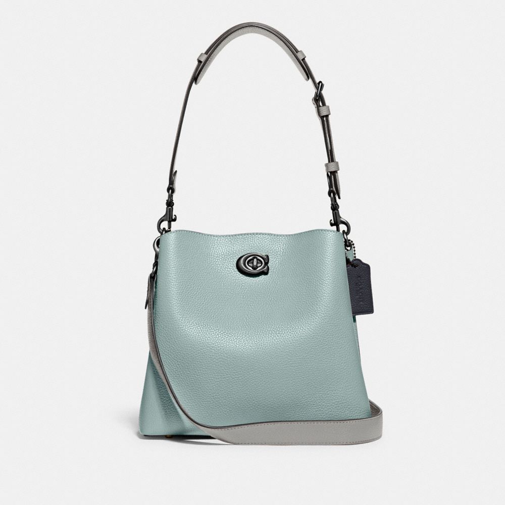 Willow Bucket Bag In Colorblock - C3766 - Pewter/Aqua Multi