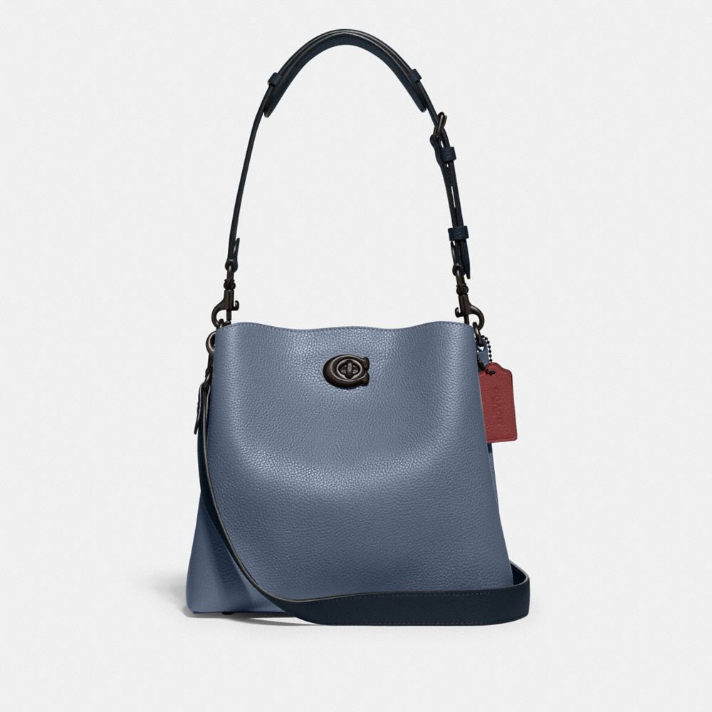 Willow Bucket Bag In Colorblock - C3766 - Pewter/Washed Chambray Multi
