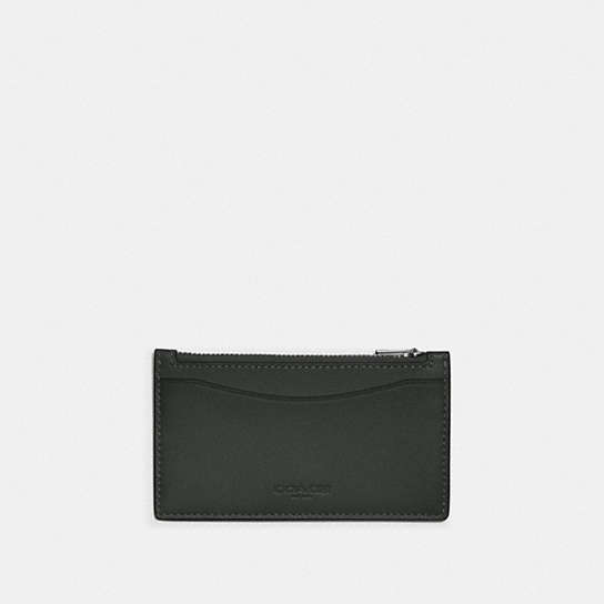 C3787 - Zip Card Case In Colorblock Olive Green/Amazon Green