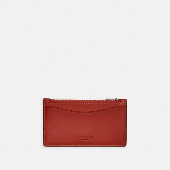 C3787 - Zip Card Case In Colorblock Red Sand/Oxblood