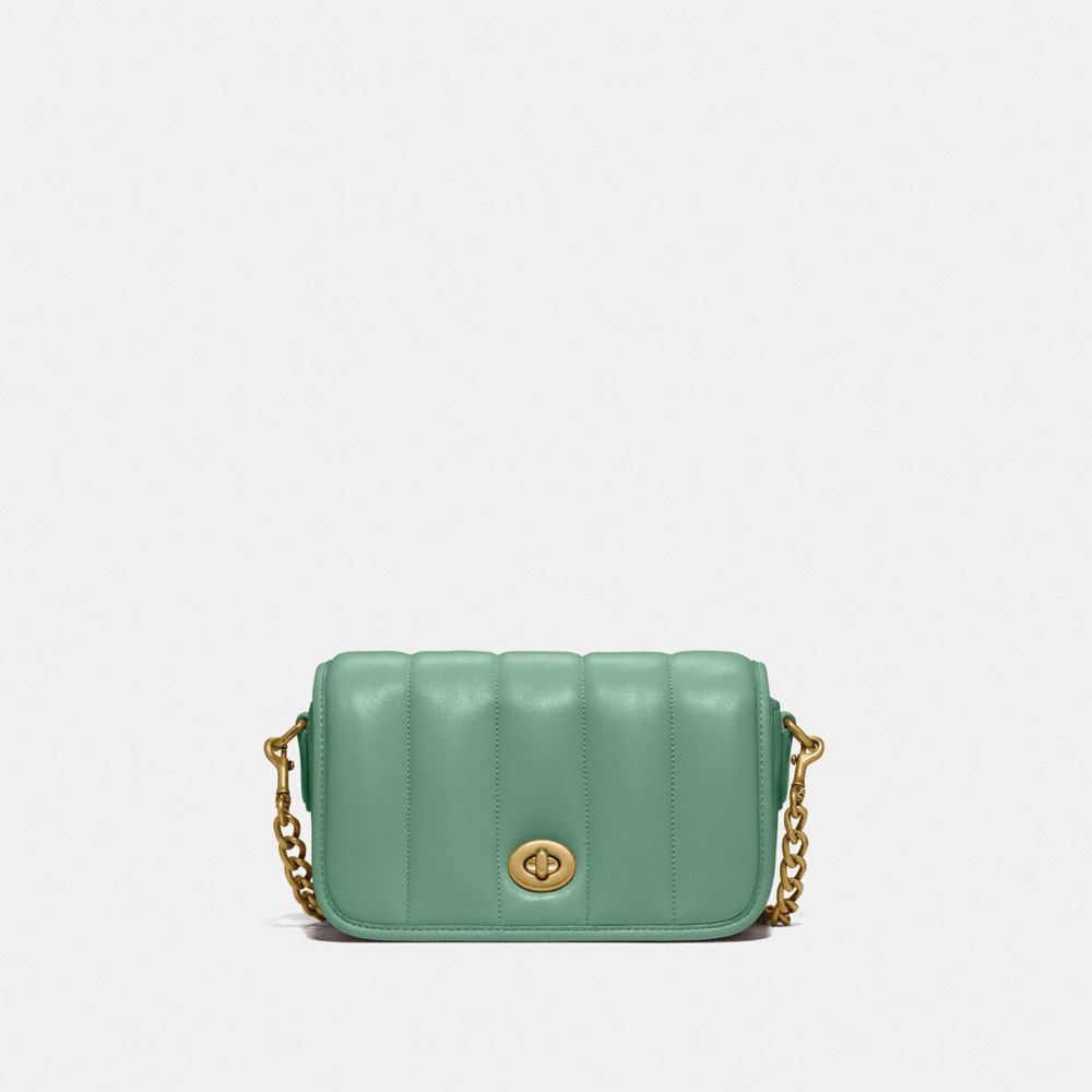 COACH C3843 Dinky 18 With Quilting BRASS/WASHED GREEN