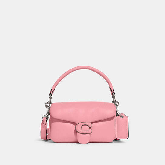 C3880 - Pillow Tabby Shoulder Bag 18 Silver/Flower Pink