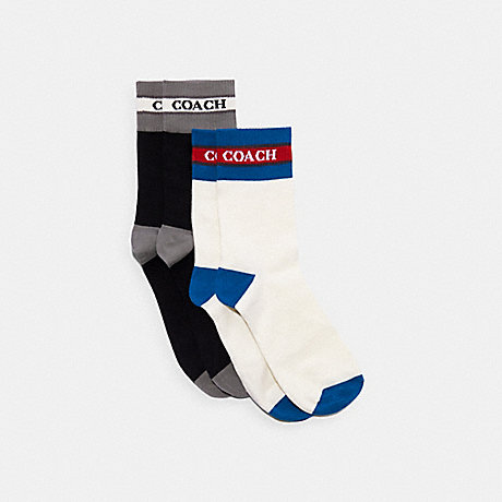 COACH COLORBLOCK SOCKS PACK - BLACK AND WHITE - C3913