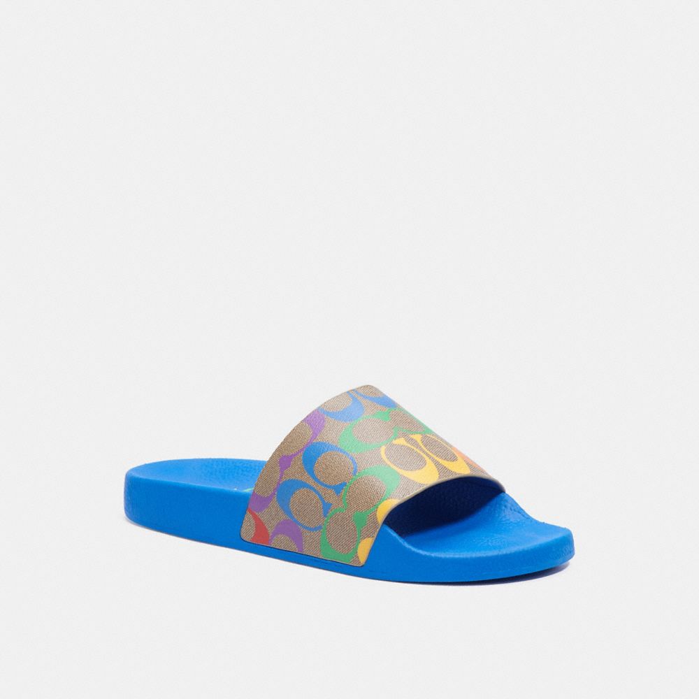 COACH SLIDE WITH RAINBOW SIGNATURE CANVAS - RAINBOW SIGNATURE - C3965