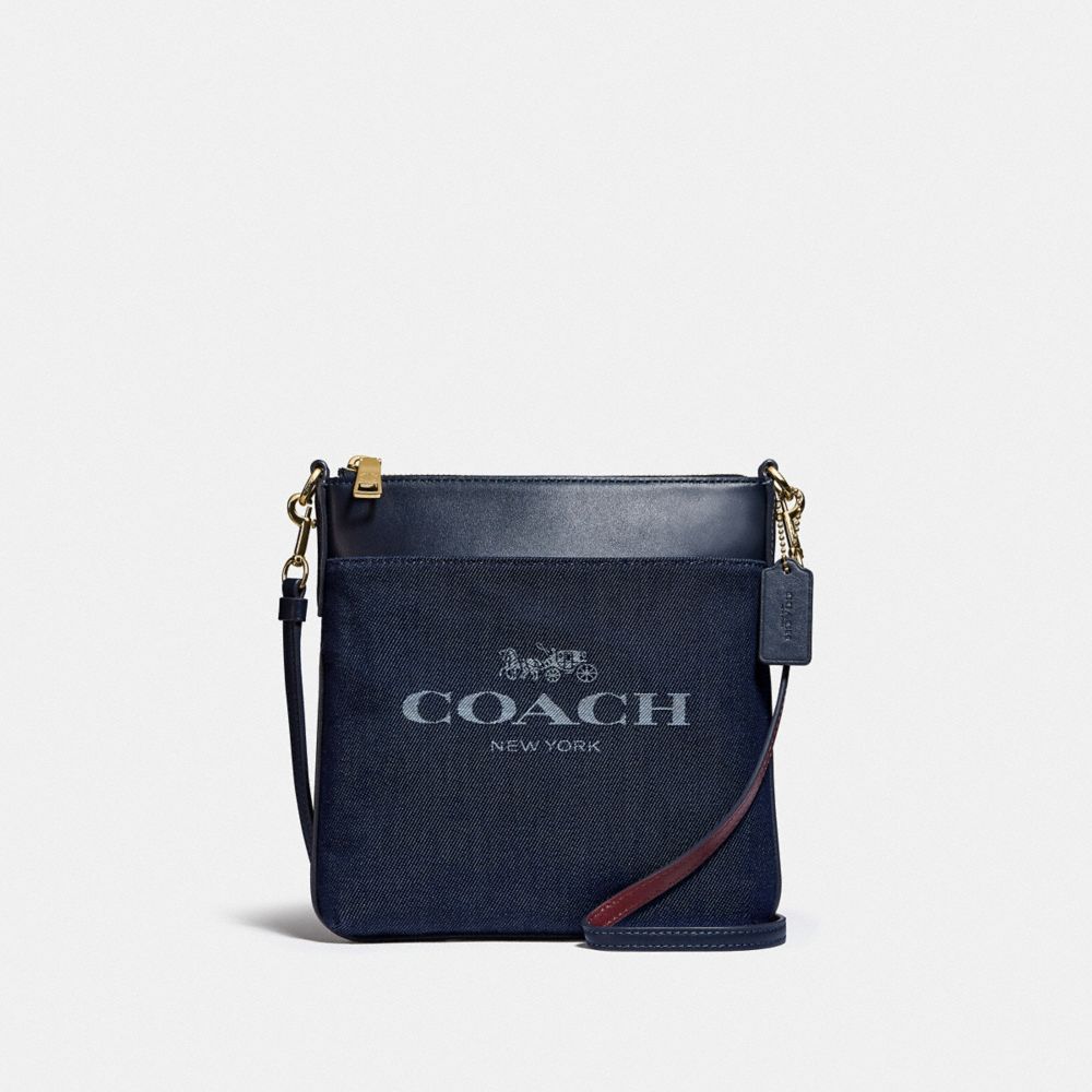 Kitt Messenger Crossbody With Coach Print - C3967 - GD/Denim