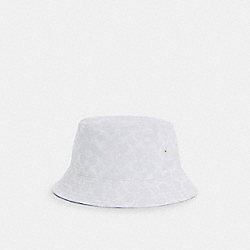 COACH C3987 Reversible Signature And Tie Dye Bucket Hat CHALK SIG/PURPLE PINK