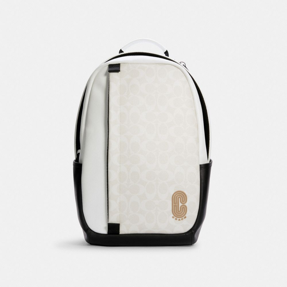 COACH EDGE BACKPACK IN COLORBLOCK SIGNATURE CANVAS - QB/CHALK/BLACK - C4014