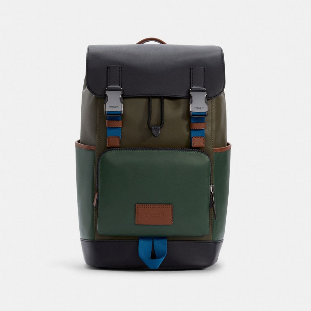 TRACK BACKPACK IN COLORBLOCK - C4019 - QB/DARK CLOVER MULTI